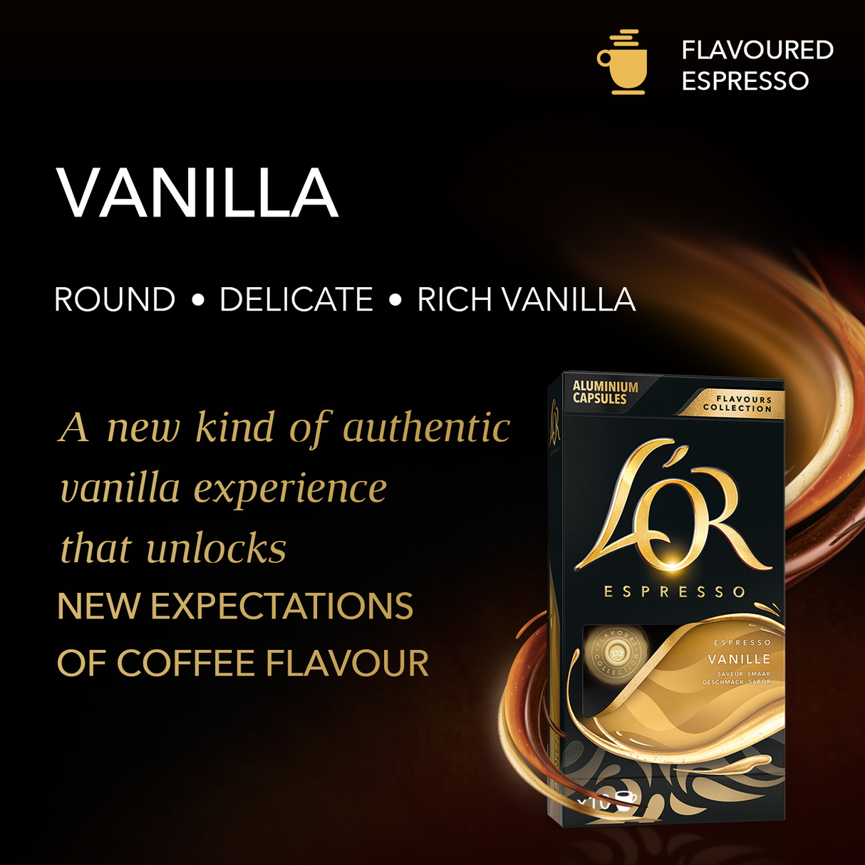L'OR Espresso Vanilla Flavour Coffee Capsules x10 Nespresso Compatible