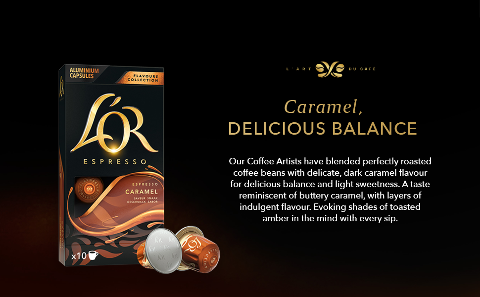 L'OR Espresso Caramel Flavour Coffee Capsules x10 Nespresso Compatible