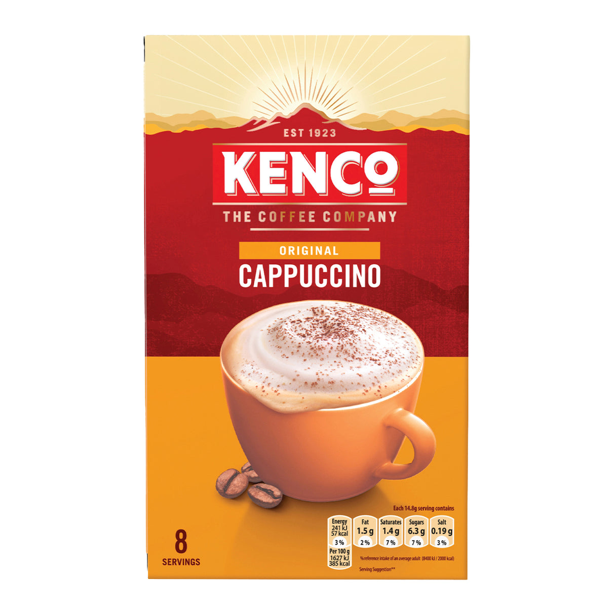 Kenco Cappuccino Instant Coffee 8 Sachets