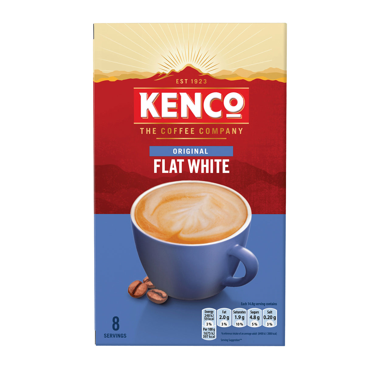 Kenco Flat White Instant Coffee 8 Sachets