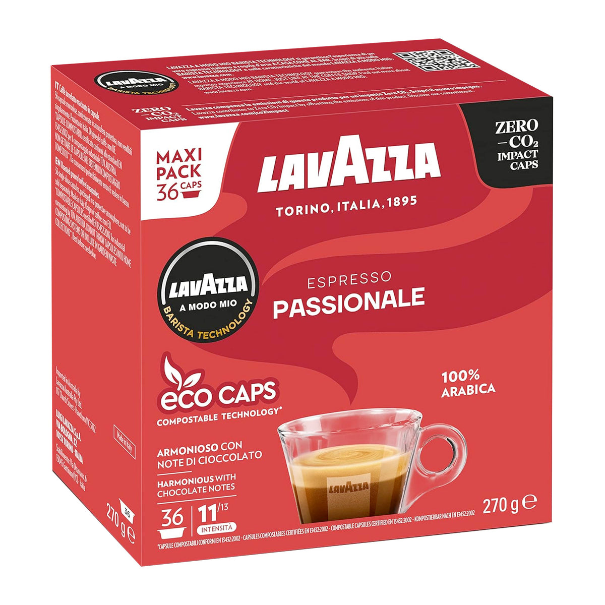 Lavazza A Modo Mio Espresso Passionale 36 Coffee Pods
