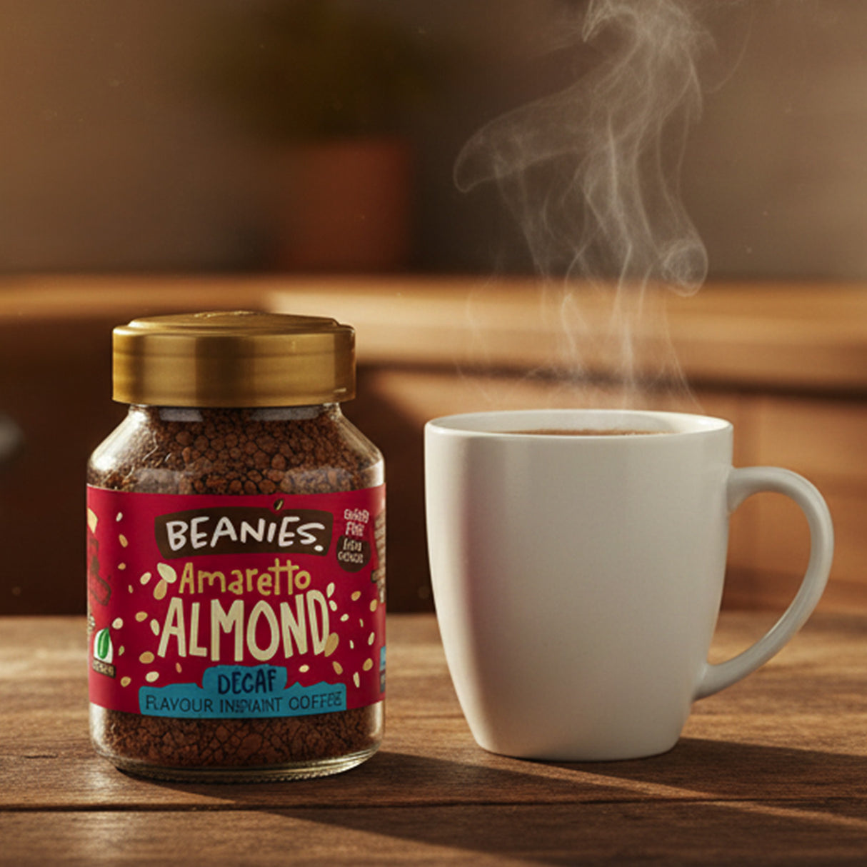 Beanies Amaretto Almond Decaf Flavoured Instant Coffee 50g