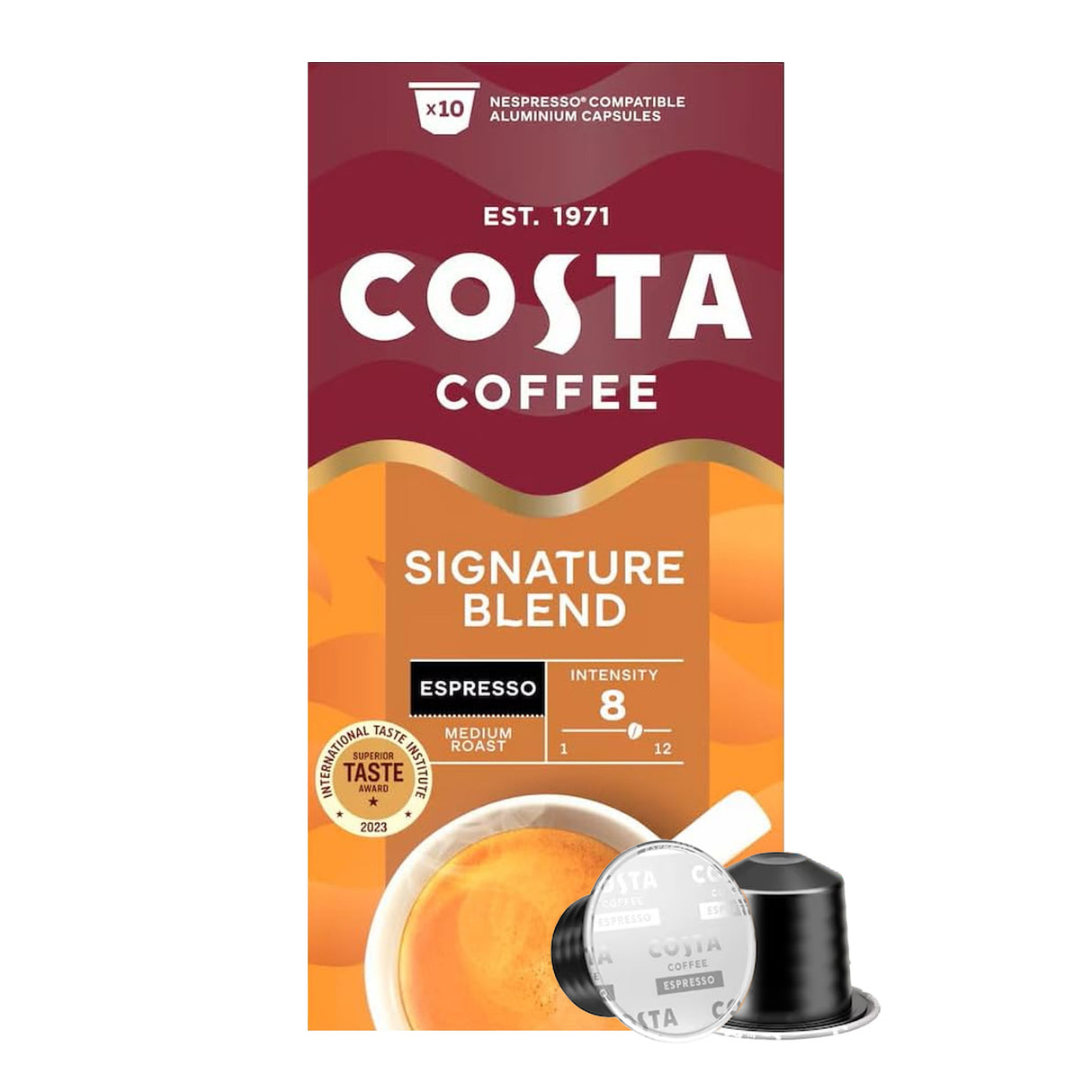 Costa Coffee Signature Blend Espresso 10 Capsule Nespresso Compatible Pods