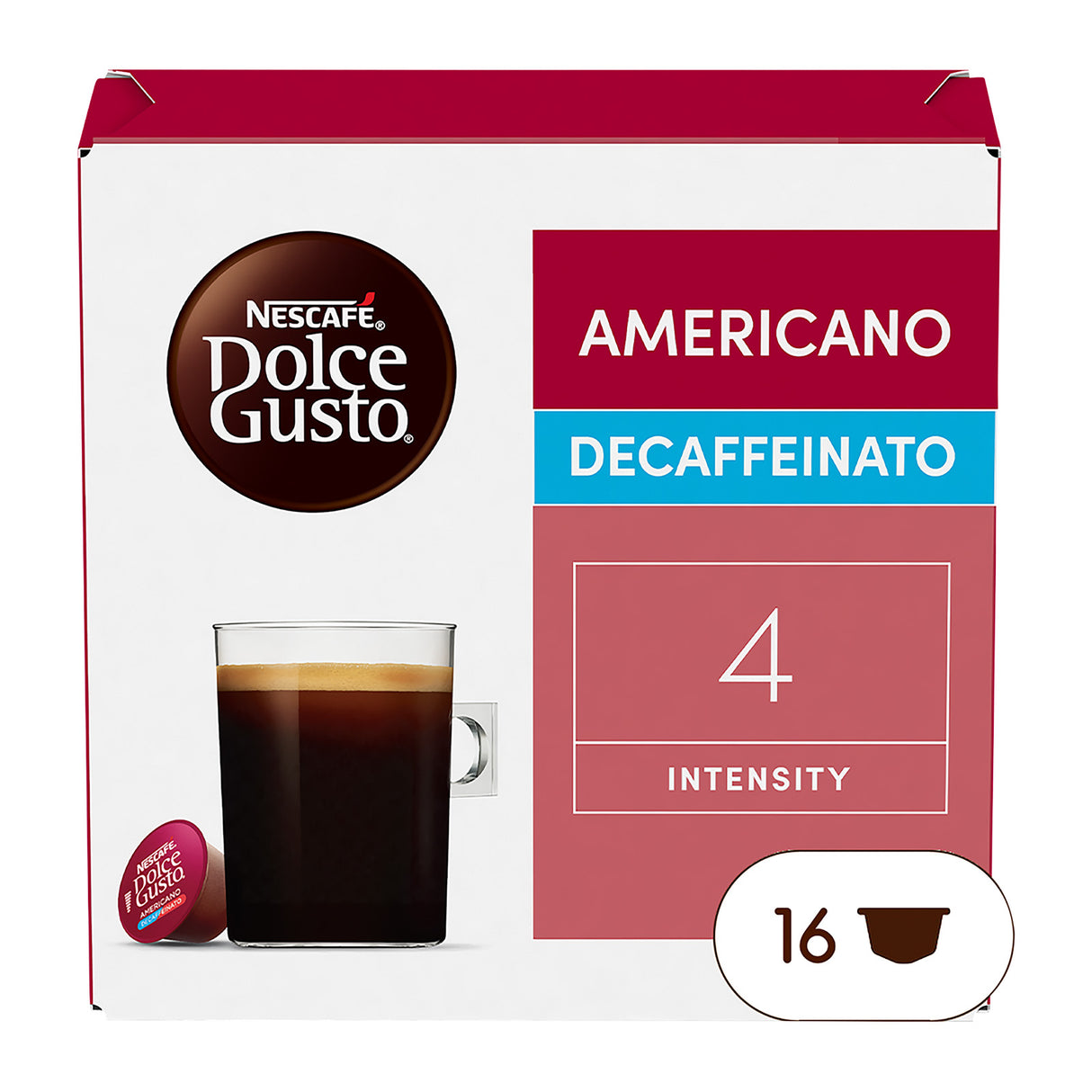 Nescafe Dolce Gusto Decaffeinato Americano coffee pods x16