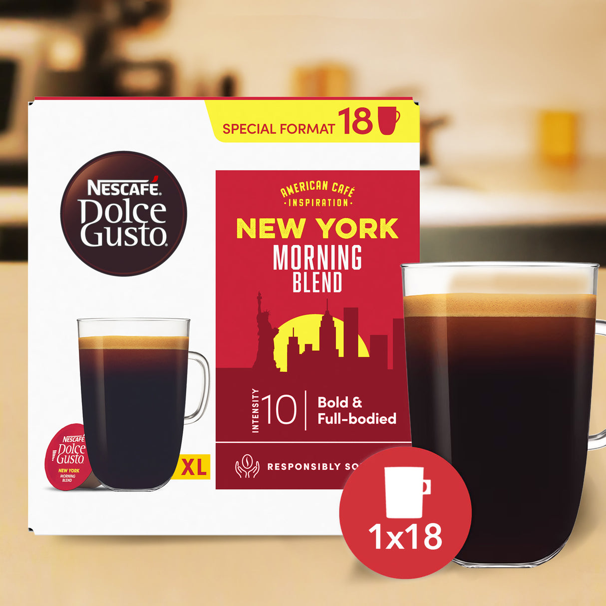 Dolce Gusto Americano New York Morning Blend Coffee Pods 1x18