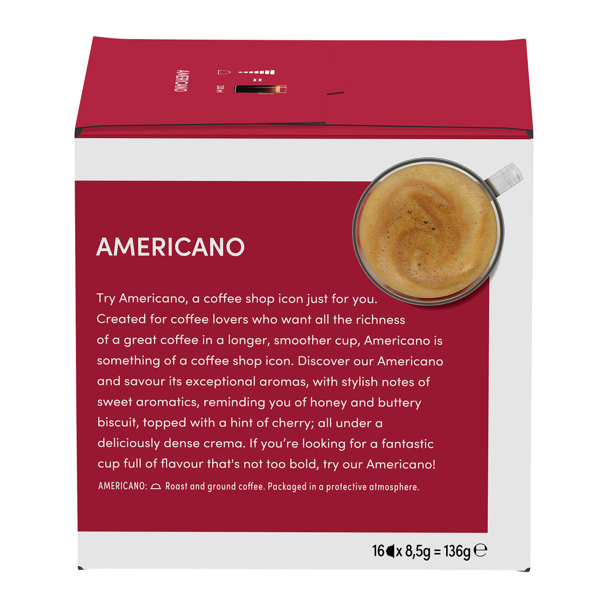 Nescafe Dolce Gusto Americano packet reverse