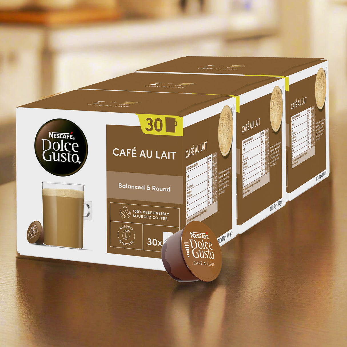 Dolce Gusto Cafe Au Lait Magnum Packs Coffee Pods 3x30 Case