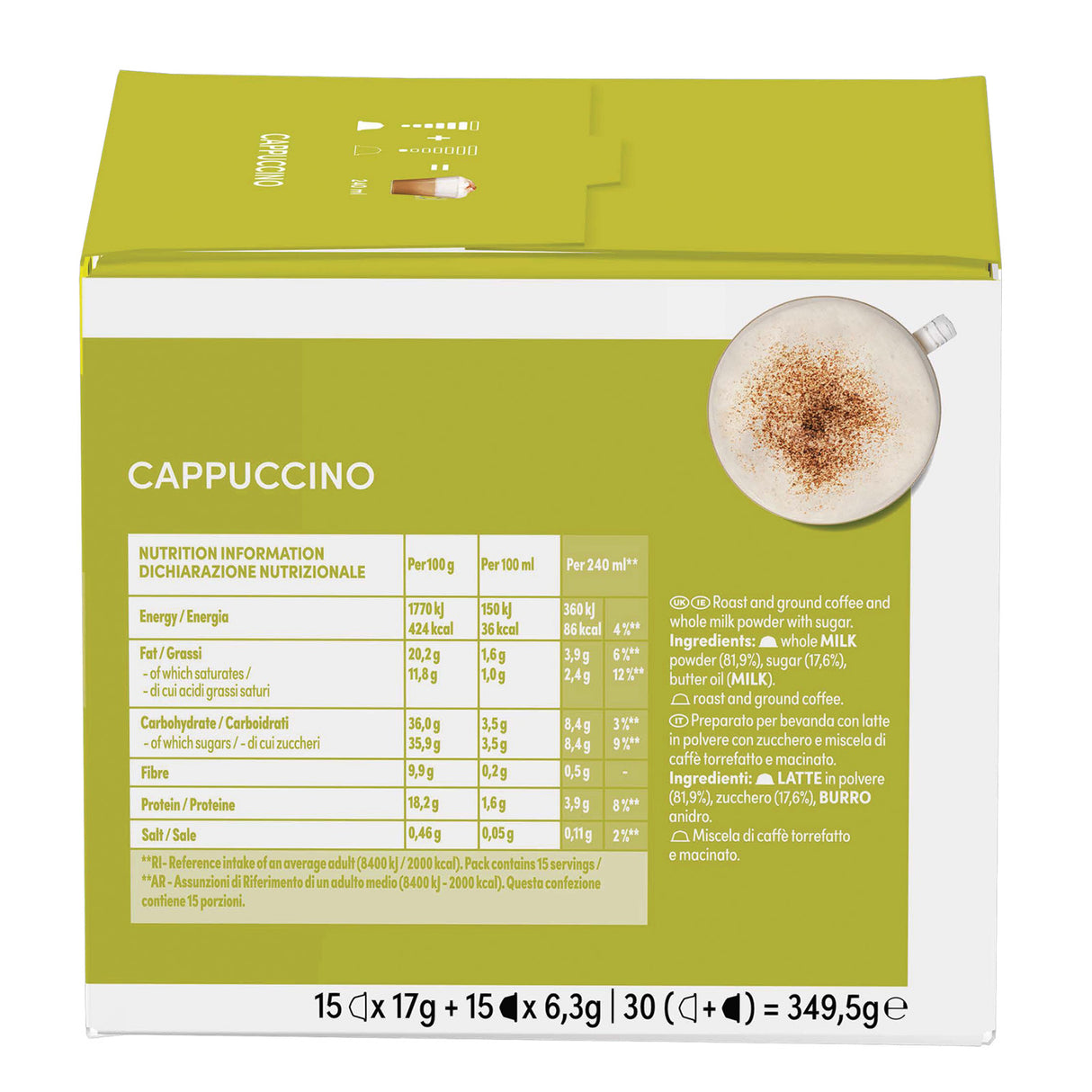 Dolce Gusto Cappuccino Magnum Pack Coffee Pods 1x15