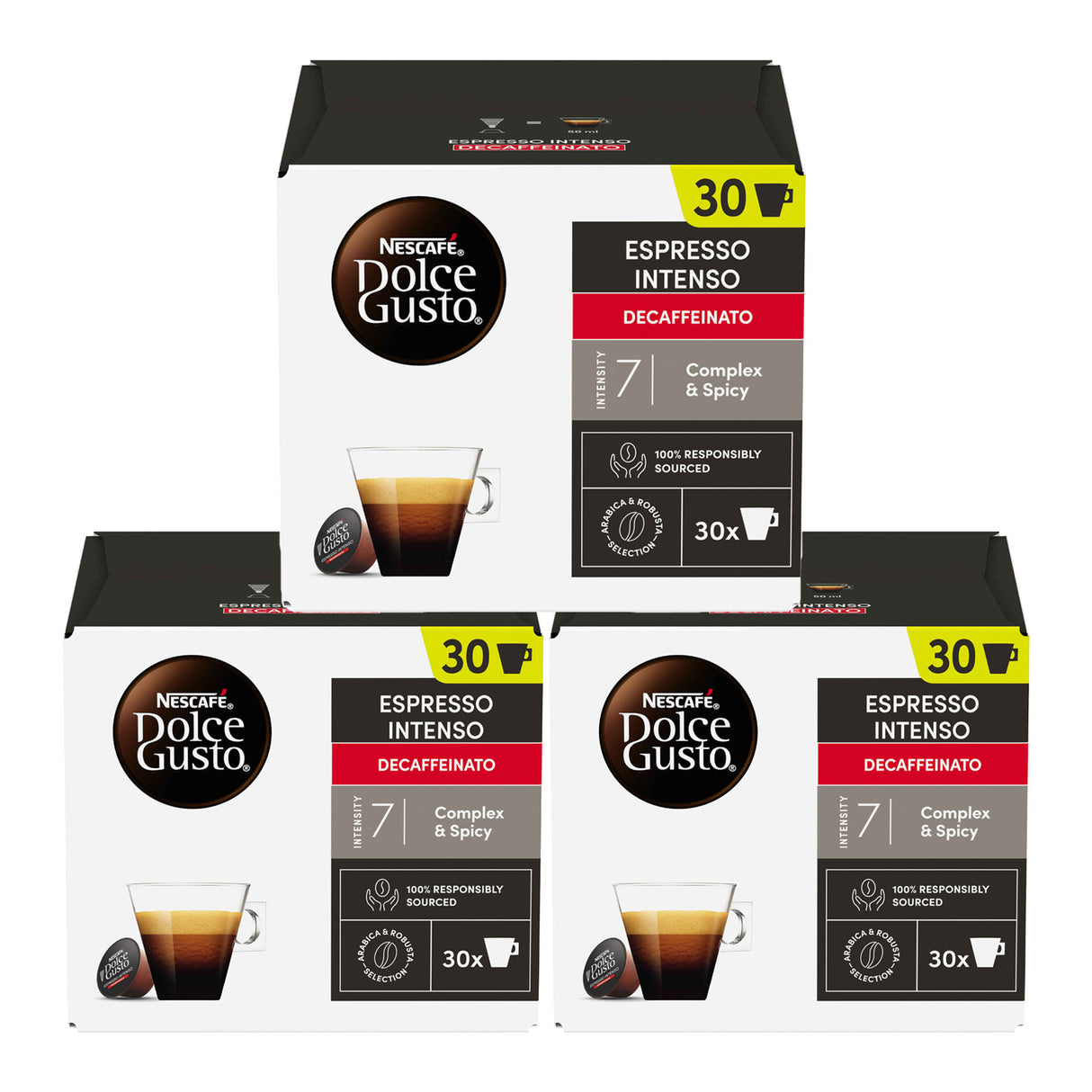 Dolce Gusto Espresso Intenso Decaf Magnum Packs Coffee Pods 3x30