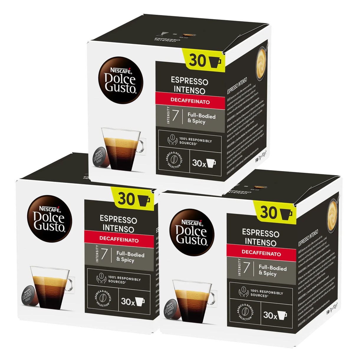 Dolce Gusto Espresso Intenso Decaf Magnum Packs Coffee Pods 3x30