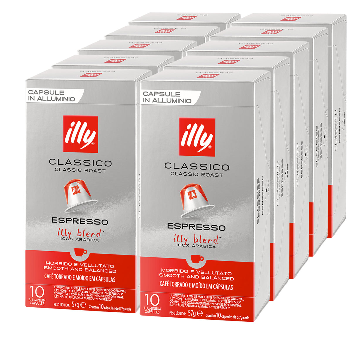 Illy Nespresso Compatible Coffee Pods Espresso Classico 10x10