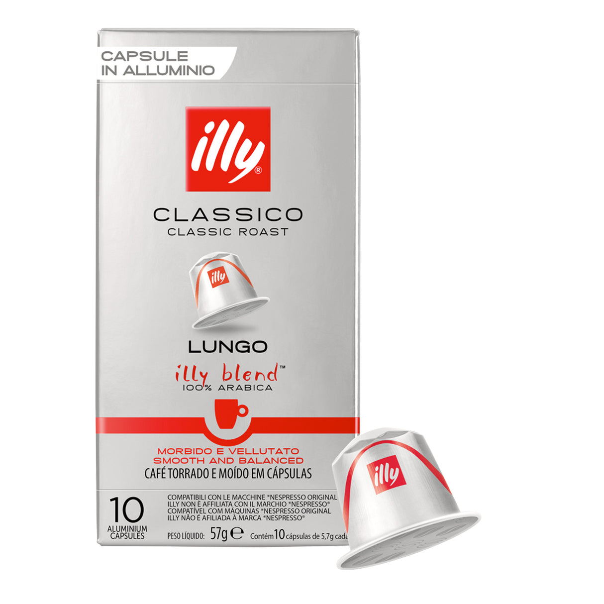 Illy Nespresso Compatible Coffee Pods 10: Lungo Classico