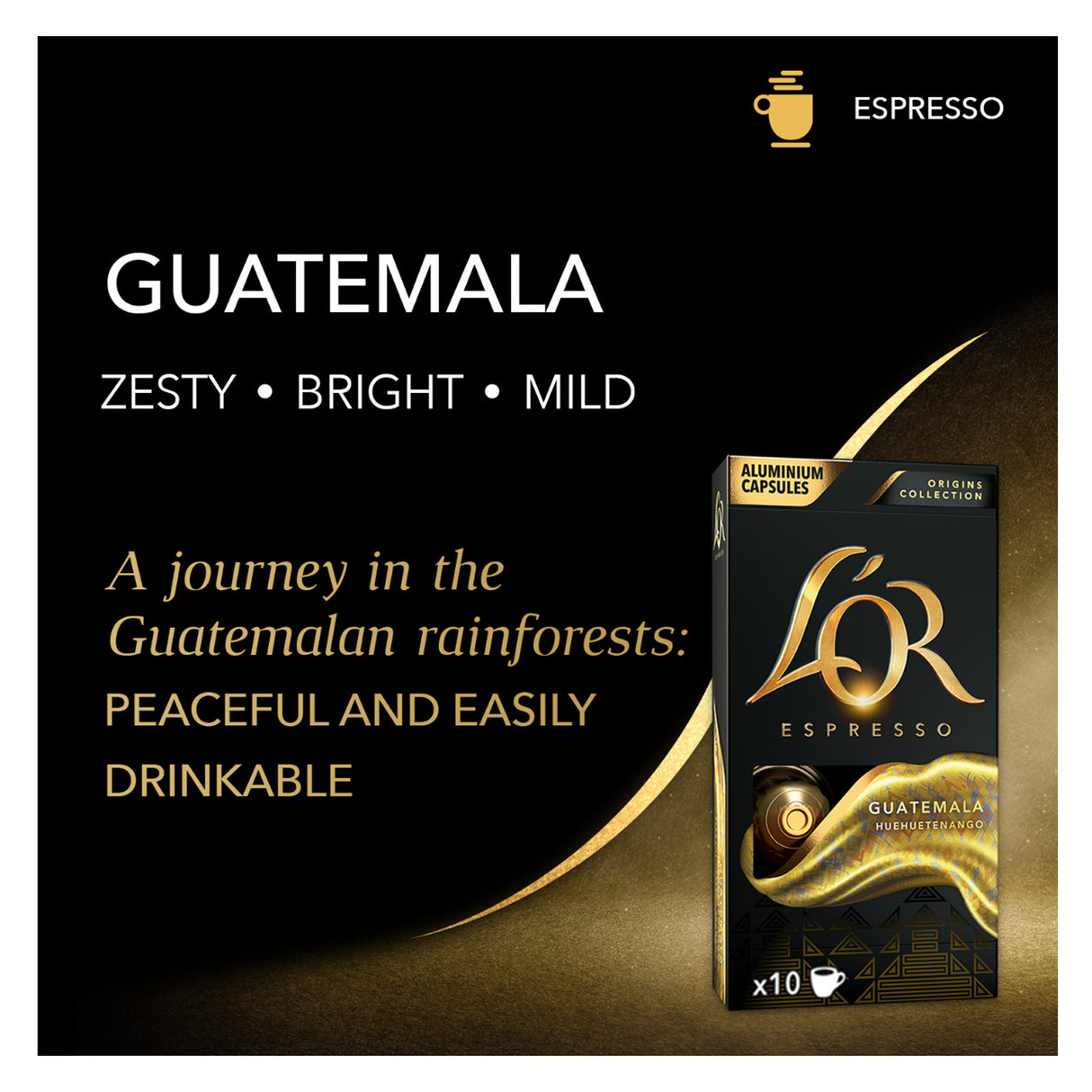 L'OR Espresso Guatemala Coffee Capsules x10 Nespresso Compatible