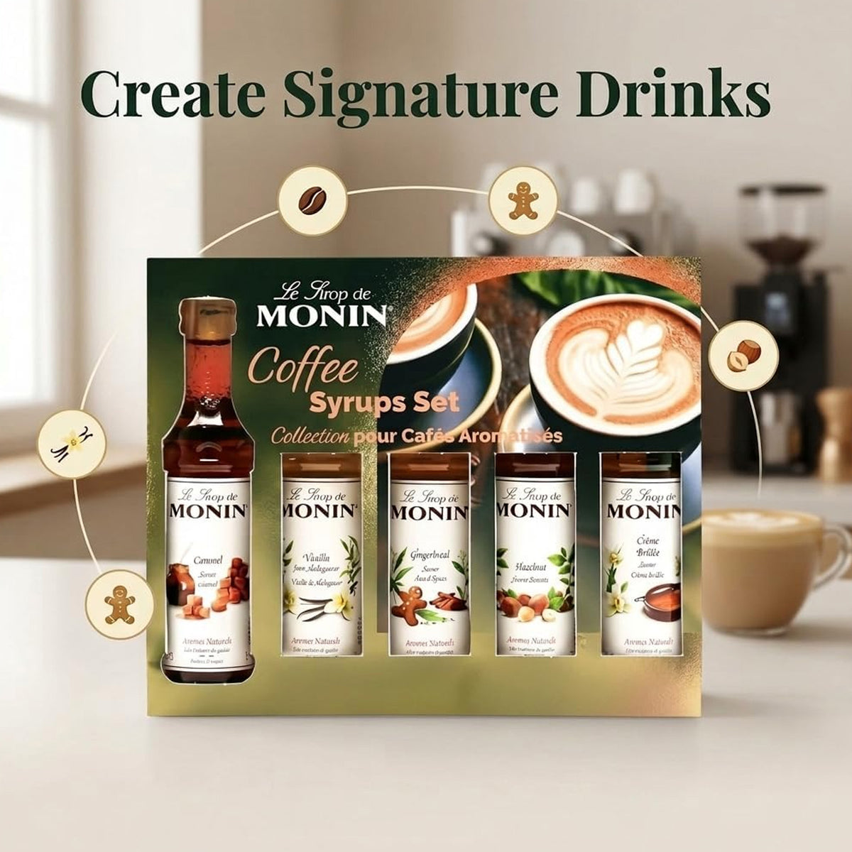 MONIN Coffee Syrup Gift Set 5x5cl