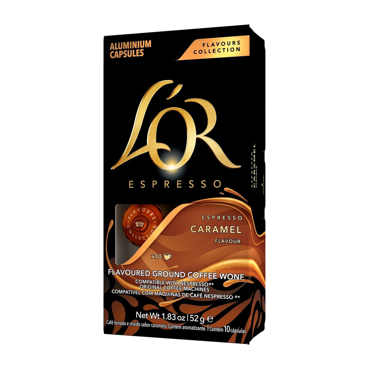 L'OR Espresso Caramel Flavour Coffee Capsules x10 Nespresso Compatible