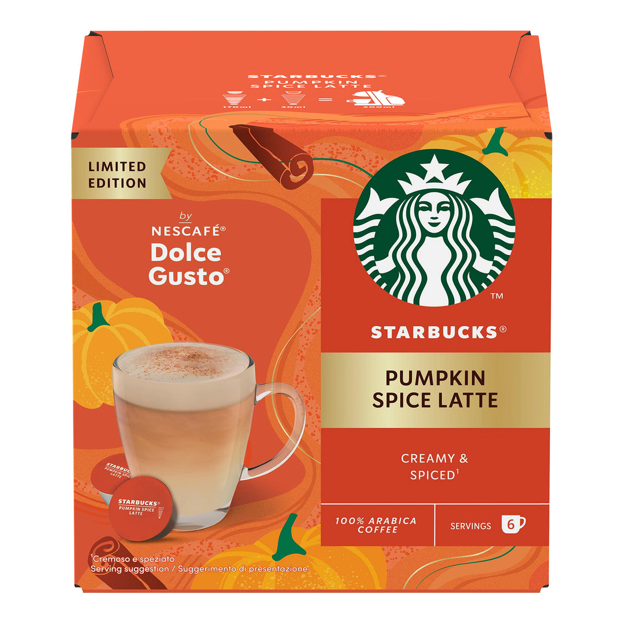 Dolce Gusto Starbucks Pumpkin Spice Latte Coffee Pods