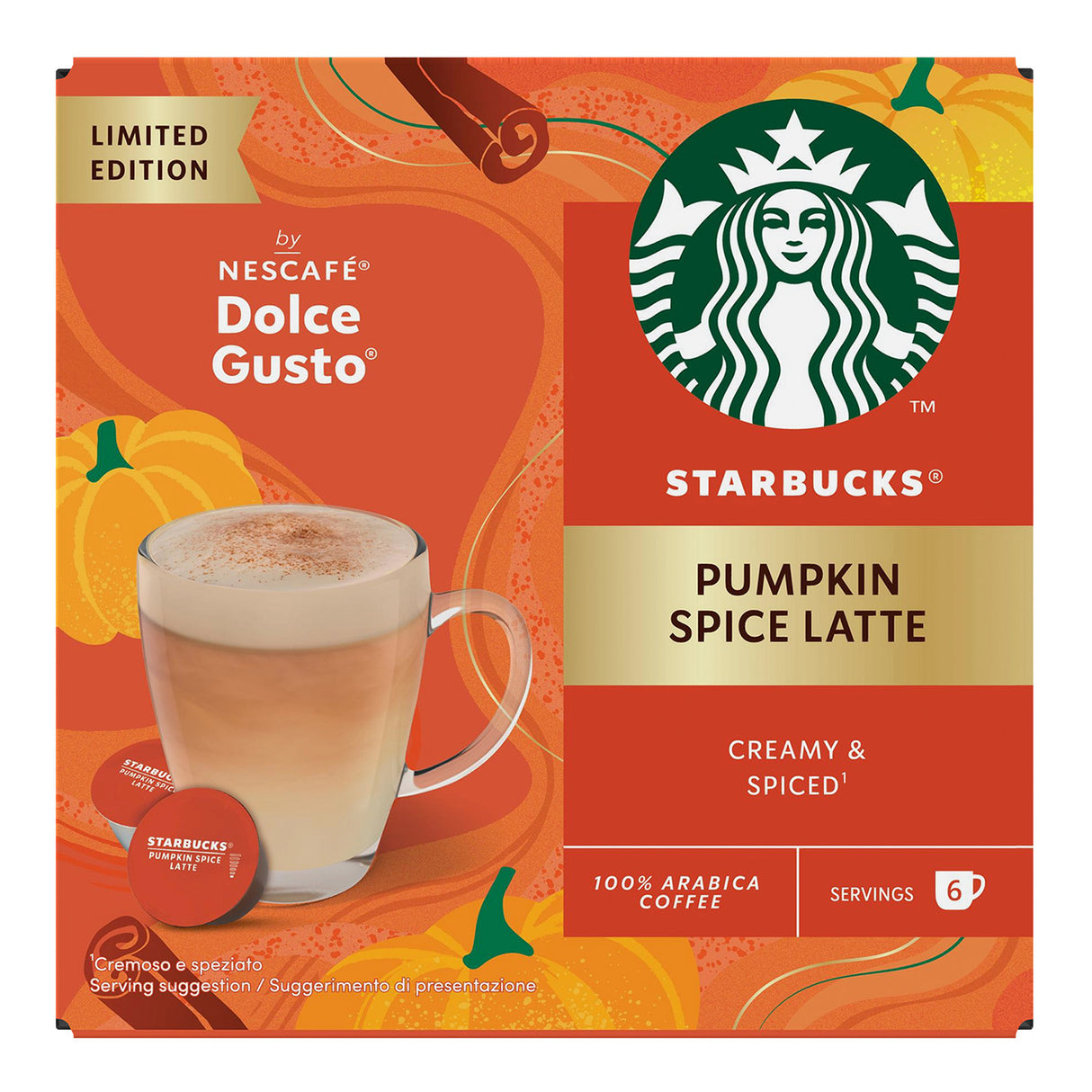 Dolce Gusto Starbucks Pumpkin Spice Latte Coffee Pods