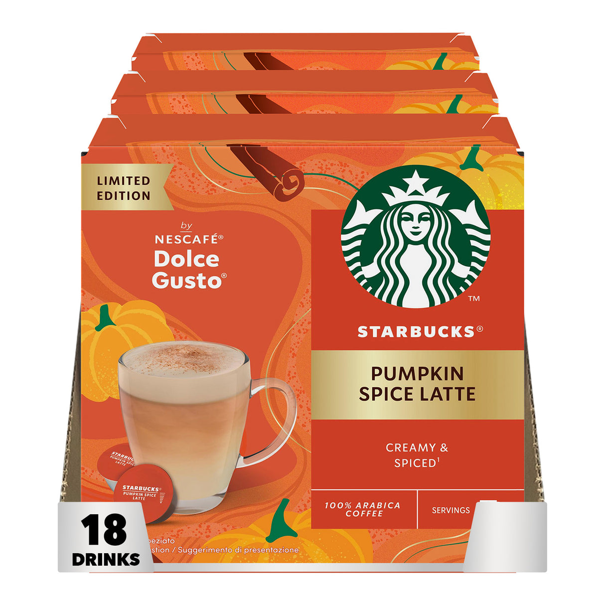 Dolce Gusto Starbucks Pumpkin Spice Latte Coffee Pods - Case