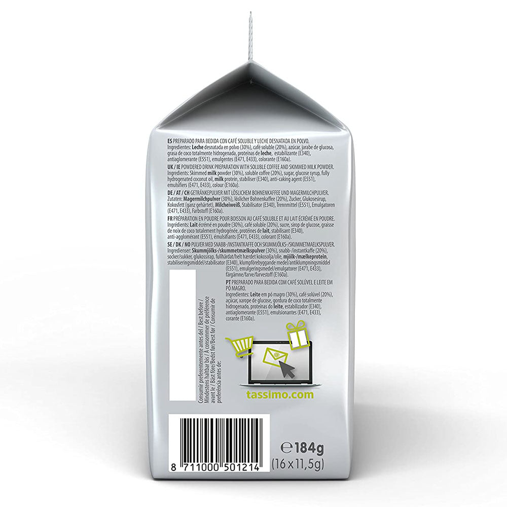 Tassimo Marcilla Cortado Coffee Pods side of packet