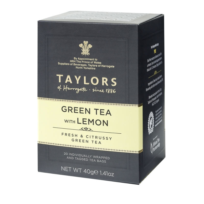 Taylors of Harrogate Green Tea with Lemon Wrapped & Tagged Tea Bags 20