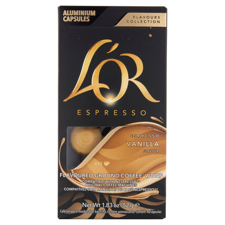 L'OR Espresso Vanilla Flavour Coffee Capsules x10 Nespresso Compatible