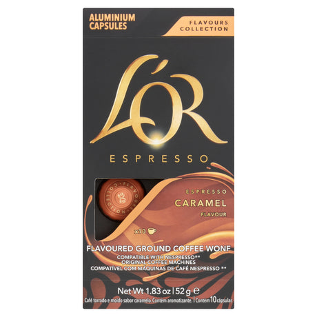 L'OR Espresso Caramel Flavour Coffee Capsules x10 Nespresso Compatible