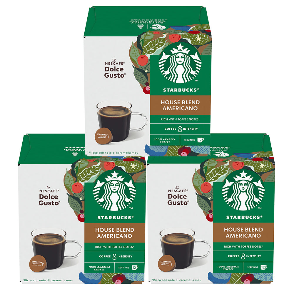 Nescafé Dolce Gusto Starbucks Americano House Blend Coffee Pods - Case