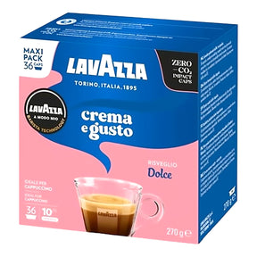 Lavazza Crema e Gusto coffee capsule box on a white background