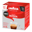 A 36-pack box of Lavazza Qualità Rossa coffee capsules, featuring a red and gray packaging design with a cup of espresso illustration.