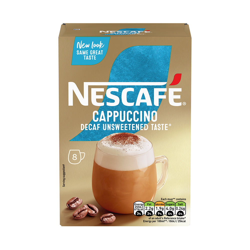 Nescafe Gold Cappuccino Decaf Unsweetened Taste Instant Coffee Sachet Pack