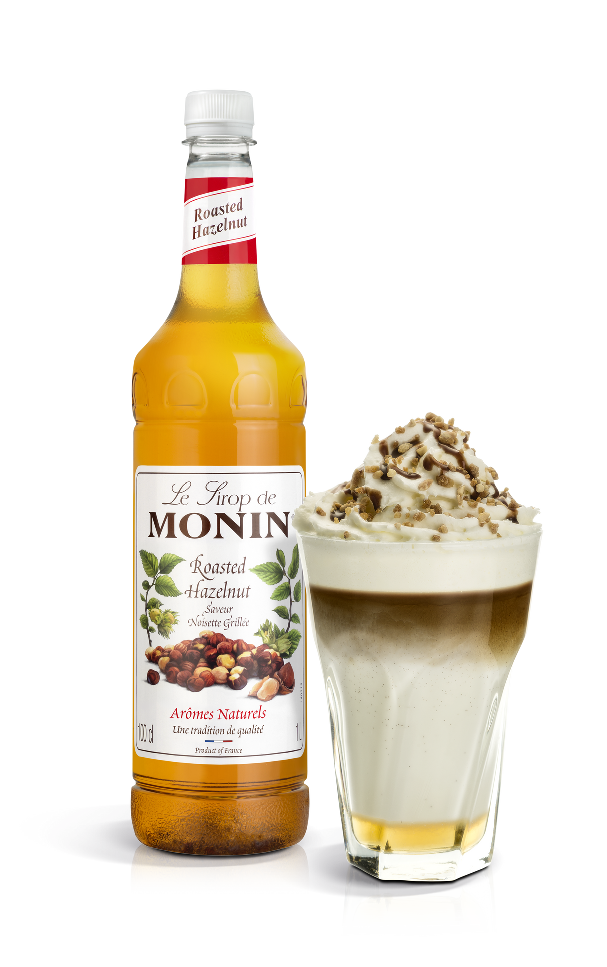 Monin Roasted Hazelnut Syrup 1L With Drink