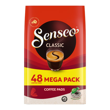Senseo Classic coffee pads packaging with red and yellow design