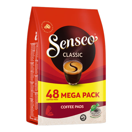 Senseo Classic coffee pads packaging with red and yellow design