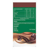 Instant coffee beverage package with green label and brown and white design elements.