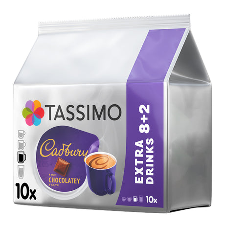 Tassimo Cadbury coffee pod package on a white background