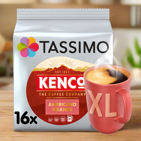 Tassimo Kenco Grande Coffee Pods Pack in kitchen