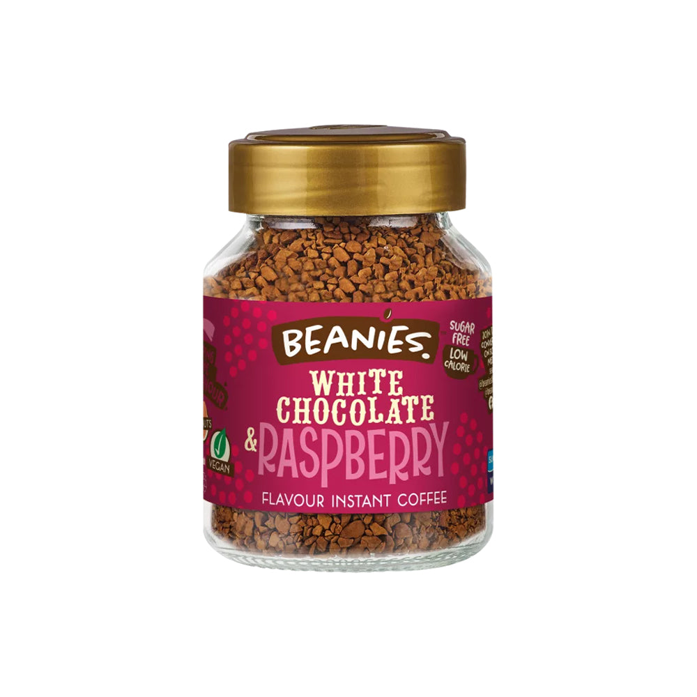 Beanies White Chocolate & Raspberry Flavoured Coffee 50g