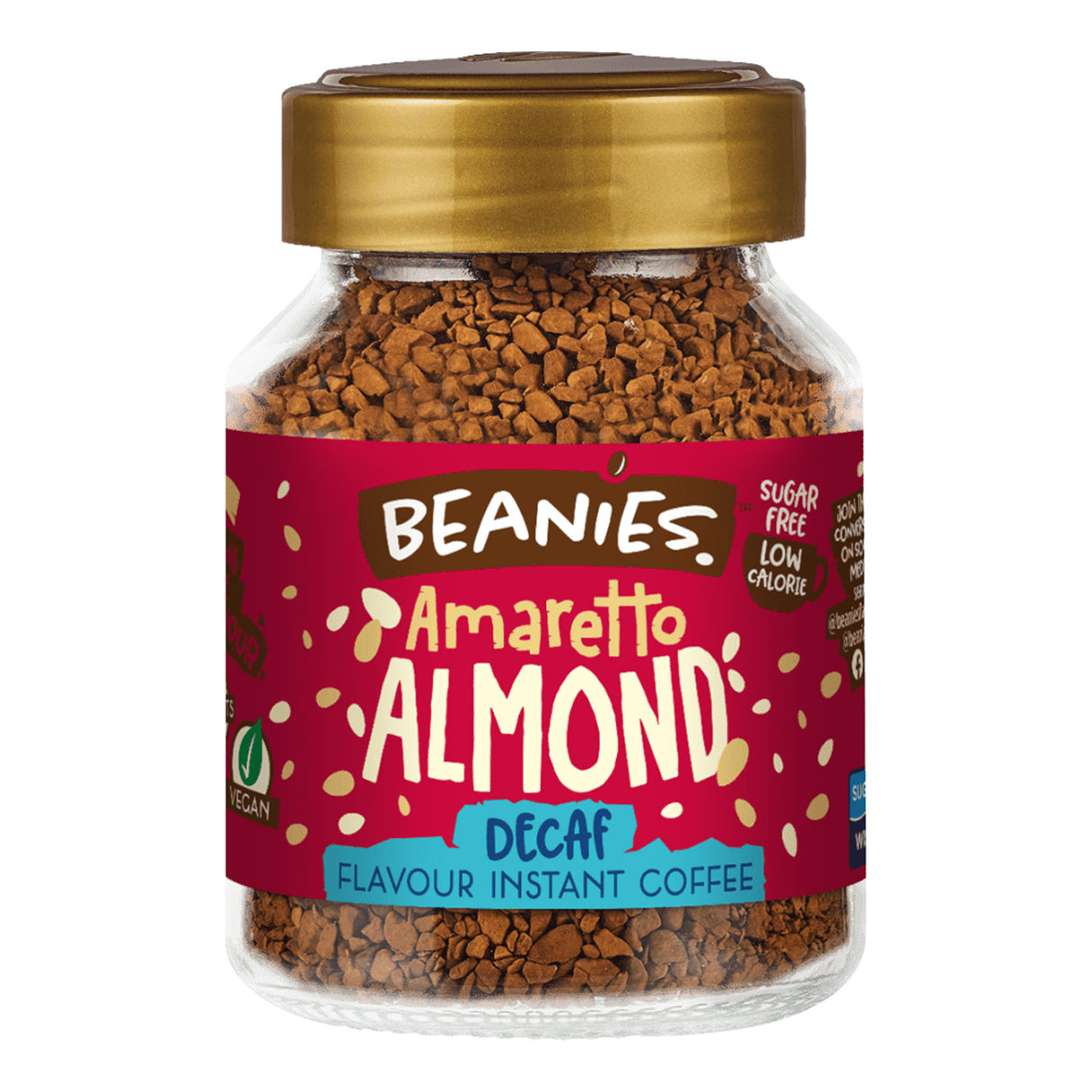 Beanies Amaretto Almond Decaf Flavoured Instant Coffee 50g