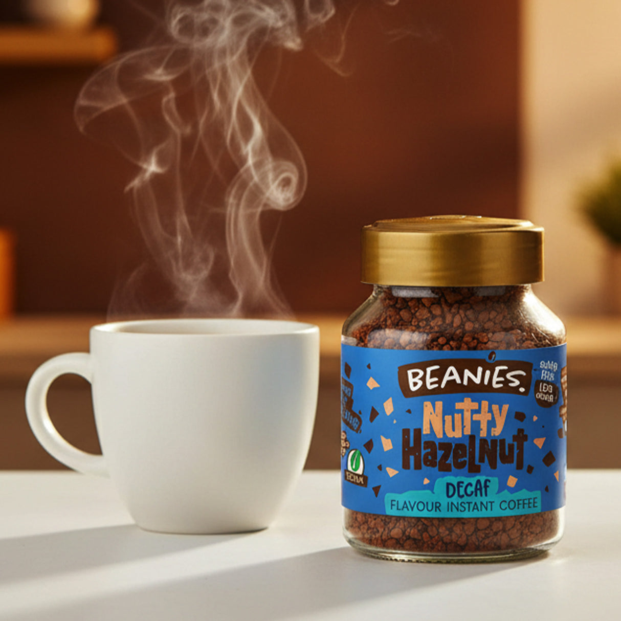 Beanies Nutty Hazelnut Decaf Flavoured Instant Coffee 50g
