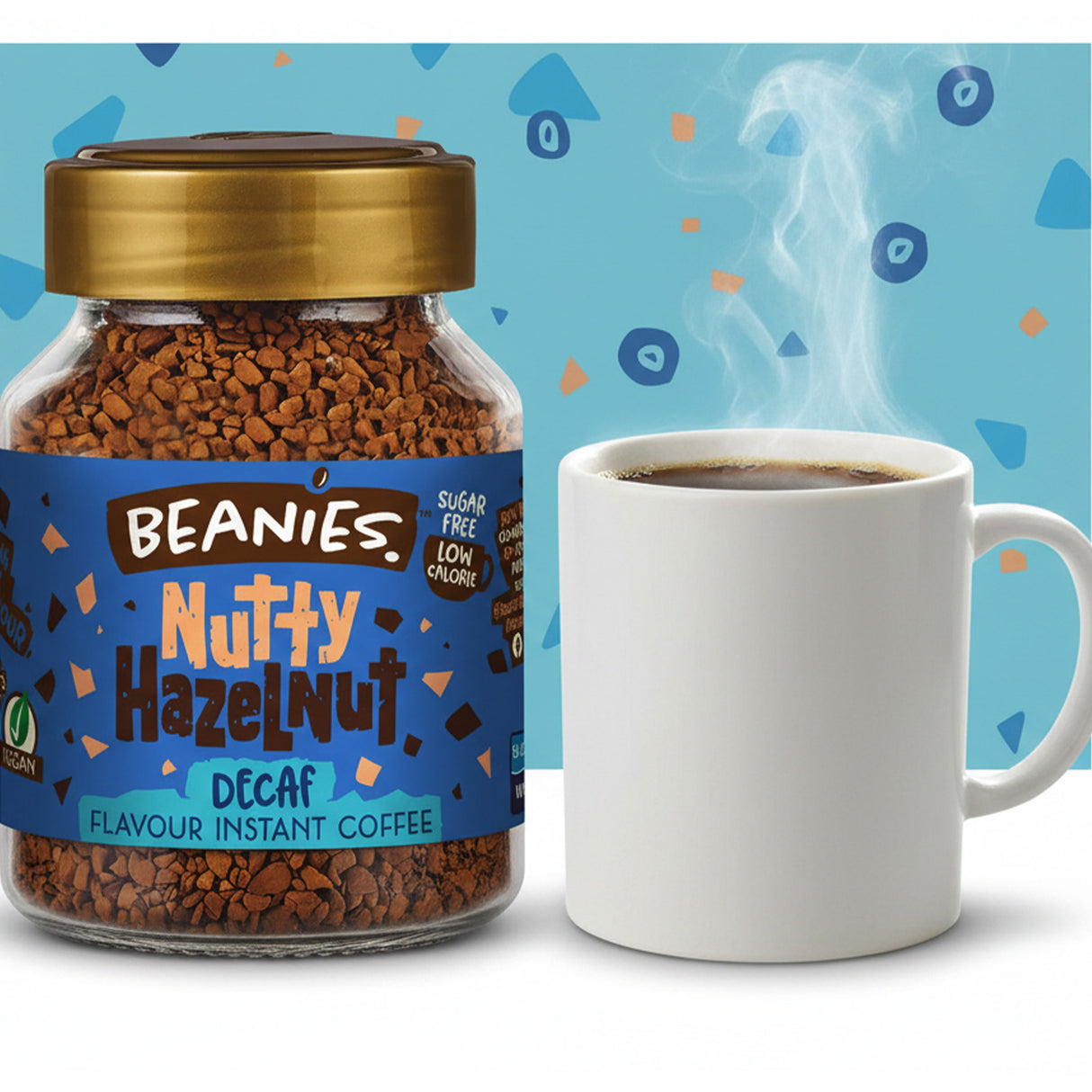 Beanies Nutty Hazelnut Decaf Flavoured Instant Coffee 50g