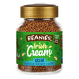 Jar of Beanies Irish Cream Decaf instant coffee on a white background