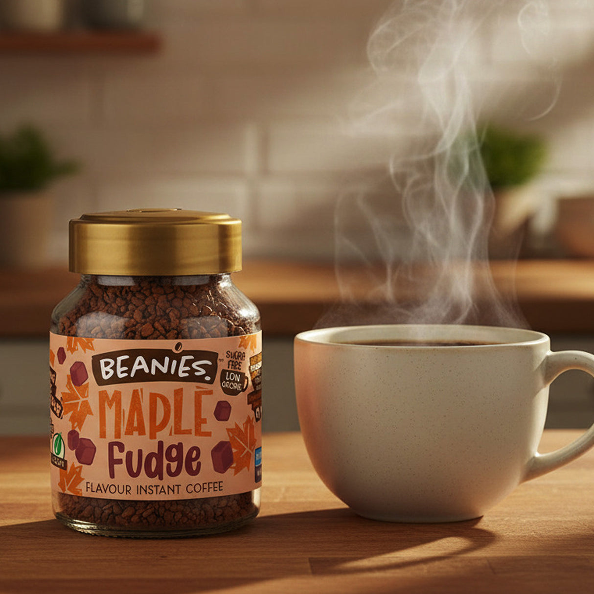 Beanies Maple Fudge Flavoured Instant Coffee 50g