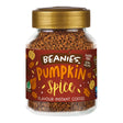 Jar of Beanies Pumpkin Spice instant coffee on a white background
