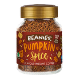 Jar of Beanies Pumpkin Spice instant coffee on a white background