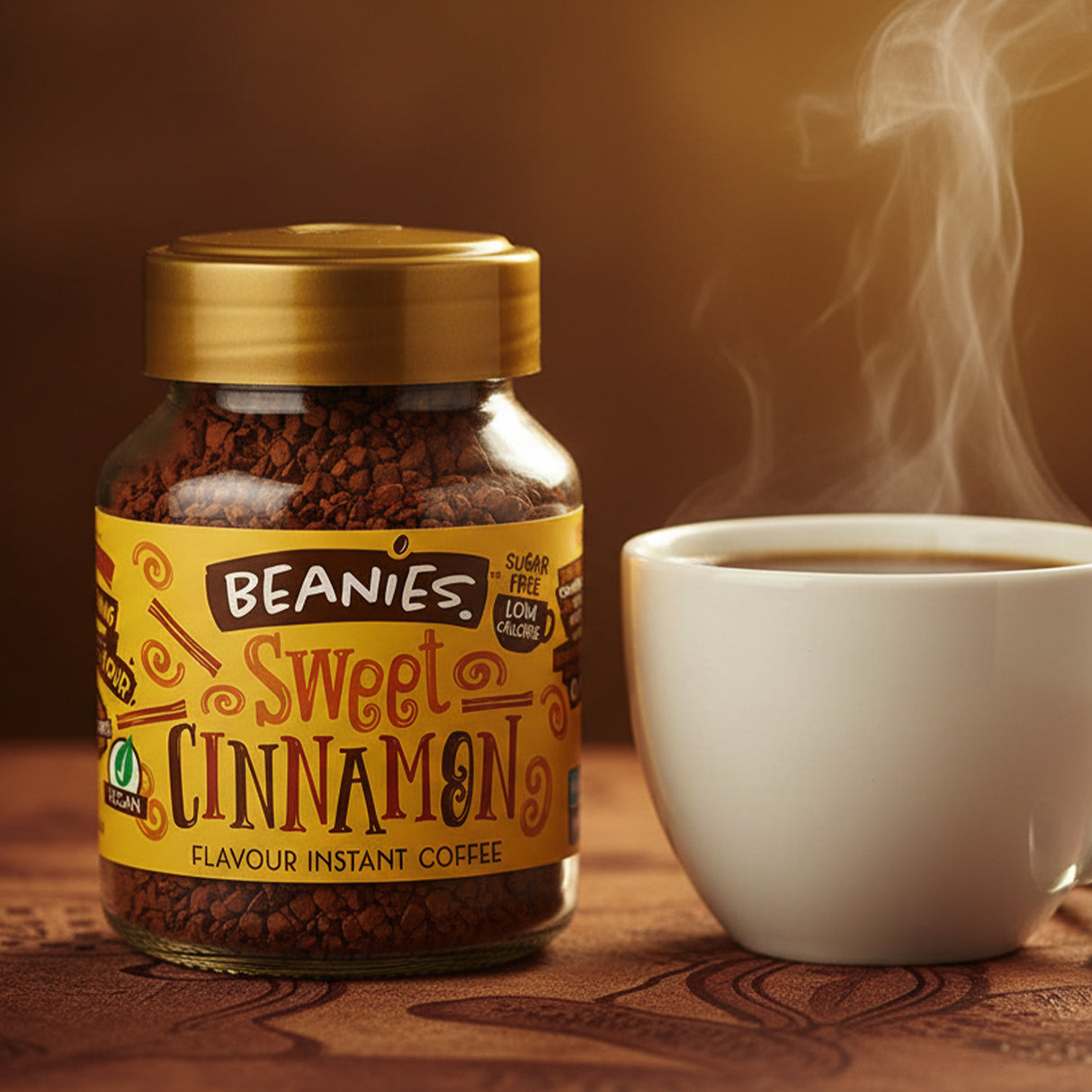Beanies Sweet Cinnamon Flavoured Instant Coffee 50g