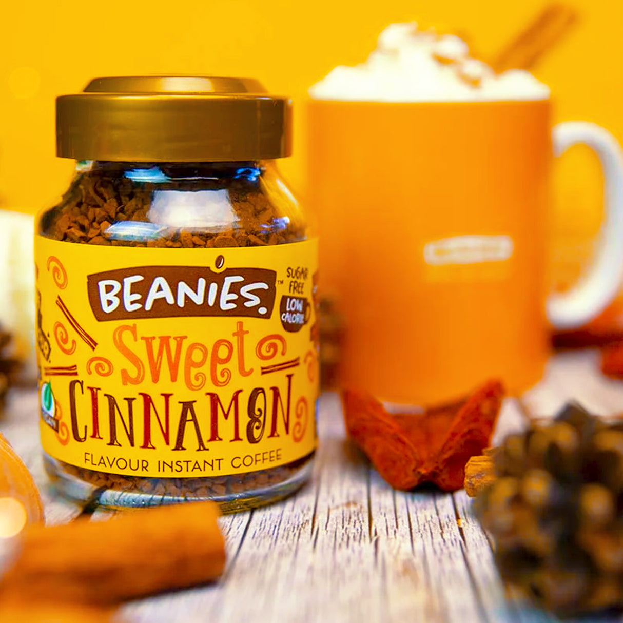 Beanies Sweet Cinnamon Flavoured Instant Coffee 50g