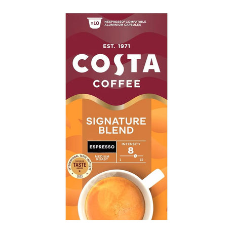 Costa Coffee Signature Blend Espresso 10 Capsule Nespresso Compatible Pods
