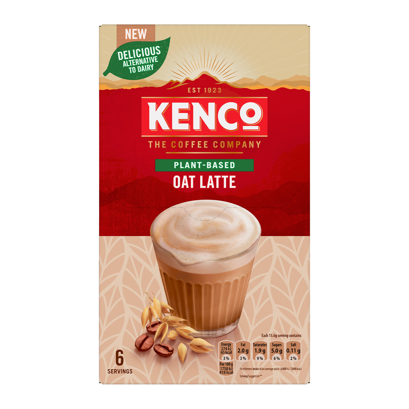 Kenco Plant Based Oat Latte Instant Coffee 6 Sachets
