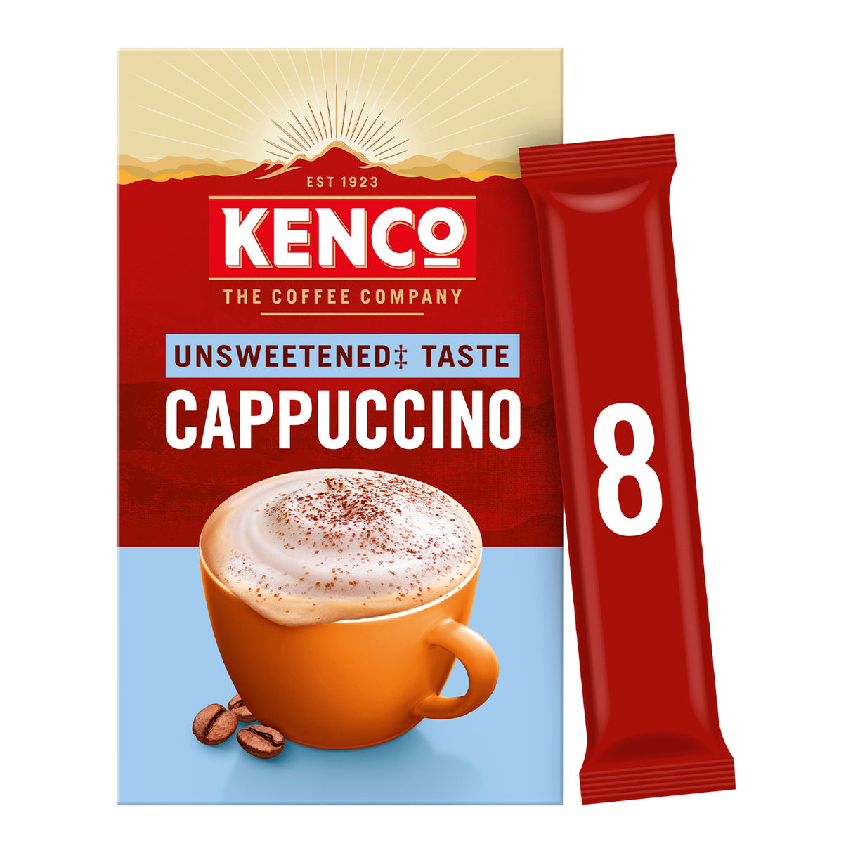 Kenco Cappuccino Unsweetened Instant Coffee 8 Sachets