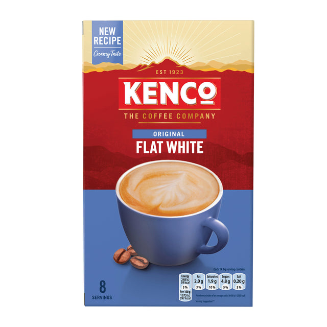 Kenco Flat White Instant Coffee 8 Sachets